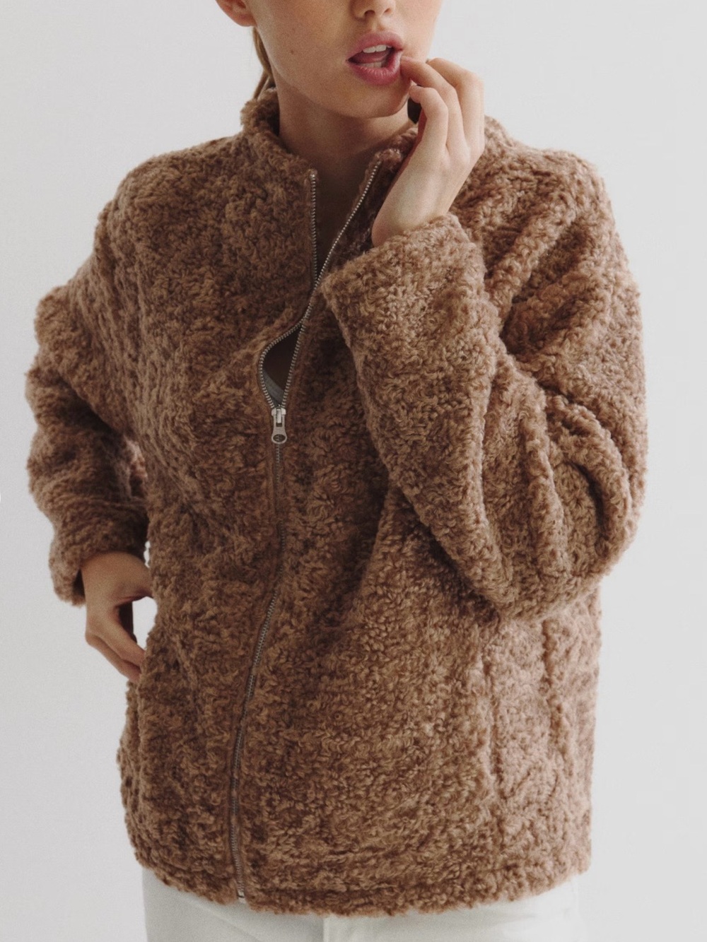 H&M Oversized Teddy Fleece Jacket - Picture 7 of 8